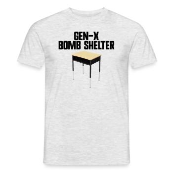Gen-X Bomb Shelter Lustiger Gen X Bomb Shelter - Männer T-Shirt - Grau meliert - Vorne - AI Model Male 178 dark (178cm)