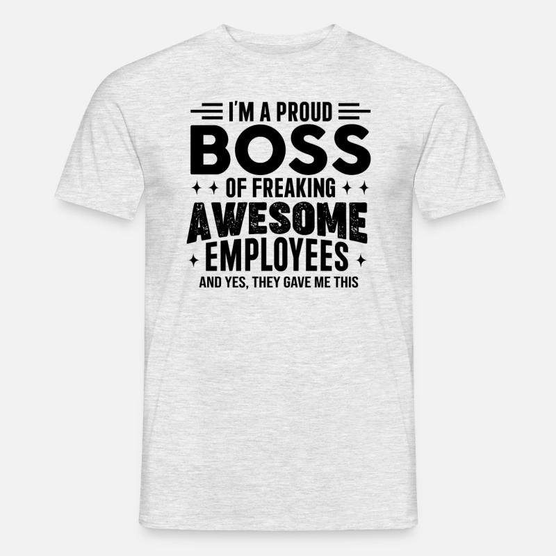 Ich bin ein stolzer Chef großartiger Mitarbeiter # - Männer T-Shirt - Grau meliert