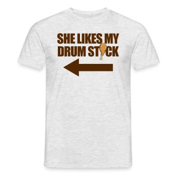 She likes the Thanksgiving of my raunchy men - Men's T-Shirt - heather grey - Front - AI Model Male 178 dark (178cm)