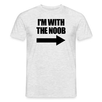 Ich bin mit dem Noob Arrow Right Videospieler Noob - Männer T-Shirt - Grau meliert - Vorne - AI Model Male 178 dark (178cm)