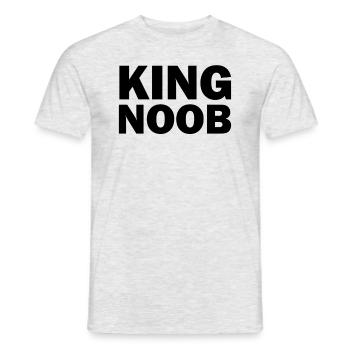 King Noob Videospiele Neuer Gamer King Noob - Männer T-Shirt - Grau meliert - Vorne - AI Model Male 178 dark (178cm)