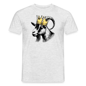 CHÈVRE. Chèvre couronnée - T-shirt homme - gris chiné - Devant - AI Model Male 178 dark (178cm)
