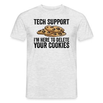 Technischer Support Ich bin hier, um Ihre Cookies - Männer T-Shirt - Grau meliert - Vorne - AI Model Male 178 dark (178cm)