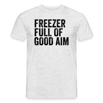 Gefrierschrank voller guter Ziel-lustiger Jäger-Mä - Männer T-Shirt - Grau meliert - Vorne - AI Model Male 178 dark (178cm)