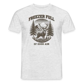 Gefrierschrank voller guter Ziel-Elchjäger-Männerj - Männer T-Shirt - Grau meliert - Vorne - AI Model Male 178 dark (178cm)