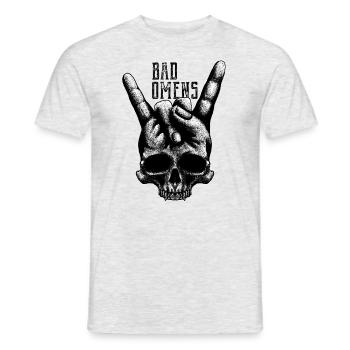 Bad Omens Skull Grunge Goth Men's Bad Omens - Männer T-Shirt - Grau meliert - Vorne - AI Model Male 178 dark (178cm)