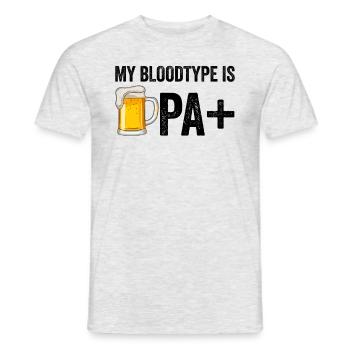 Meine Blutgruppe ist IPA+ Lustiger Bierliebhaber I - Männer T-Shirt - Grau meliert - Vorne - AI Model Male 178 dark (178cm)