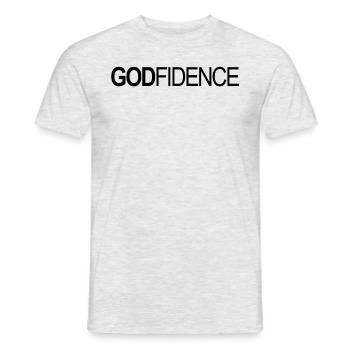 Godfidence Vertrauen in Gott Christlicher Gläubige - Männer T-Shirt - Grau meliert - Vorne - AI Model Male 178 dark (178cm)