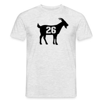 Ziege 26 G.O.A.T. Nummer sechsundzwanzig Ziege - Männer T-Shirt - Grau meliert - Vorne - AI Model Male 178 dark (178cm)