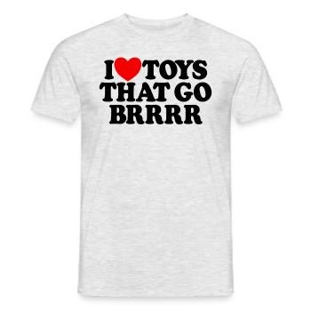 J’aime les jouets qui vont Brrrr Raunchy Femmes - T-shirt homme - gris chiné - Devant - AI Model Male 178 dark (178cm)