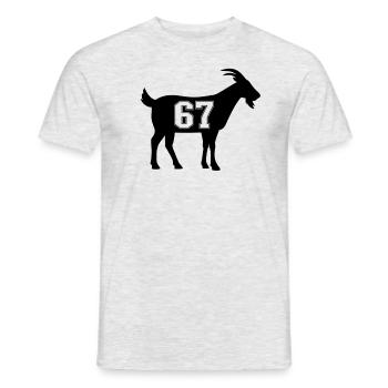 Ziege 67 G.O.A.T. Nummer siebenundsechzig Ziege - Männer T-Shirt - Grau meliert - Vorne - AI Model Male 178 dark (178cm)
