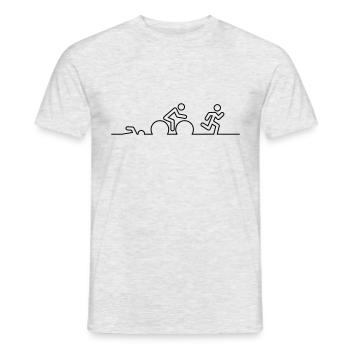 Triathlon, swimming, cycling and running. - Men's T-Shirt - heather grey - Front - AI Model Male 178 dark (178cm)