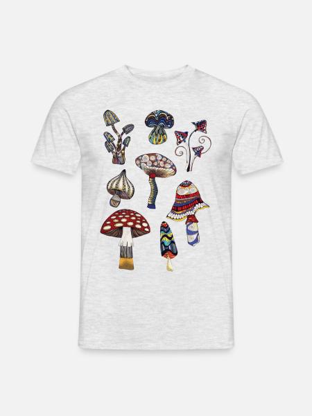 pilze - Männer T-Shirt - Grau meliert