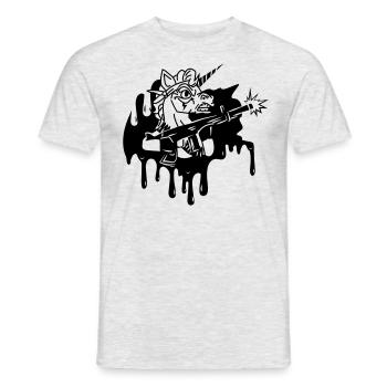 Einhorn Power - Männer T-Shirt - Grau meliert - Vorne - AI Model Male 178 dark (178cm)