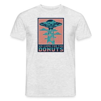 Alien Ufo Abduction Funny We Came For Donuts Gift - Männer T-Shirt - Grau meliert - Vorne - AI Model Male 178 dark (178cm)