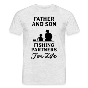 Father And Son Fishing Partners For Life - Men's T-Shirt - heather grey - Front - AI Model Male 178 dark (178cm)