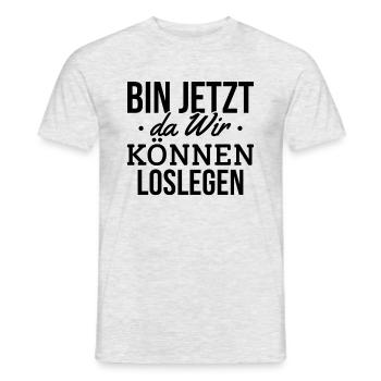 Bin Jetzt Da Wir Können Loslegen - Häuslebauer Ba - Männer T-Shirt - Grau meliert - Vorne - AI Model Male 178 dark (178cm)