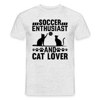 Passionné de soccer et amoureux des chats - Cat Owner Soccer - T-shirt homme - gris chiné - Devant - AI Model Male 178 dark (178cm)