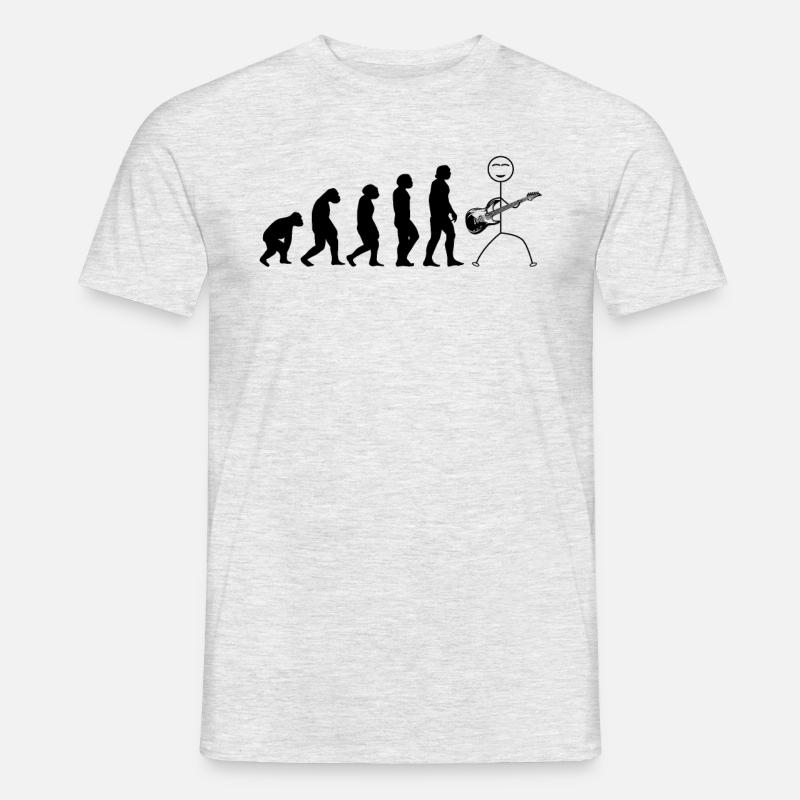 Guitar Player Evolution - Stick Figure Guitar Play - T-shirt homme - gris chiné