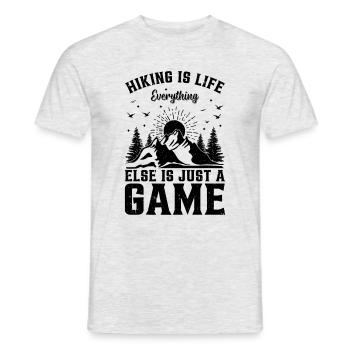 Hiking is life everything else is just a game - - Männer T-Shirt - Grau meliert - Vorne - AI Model Male 178 dark (178cm)