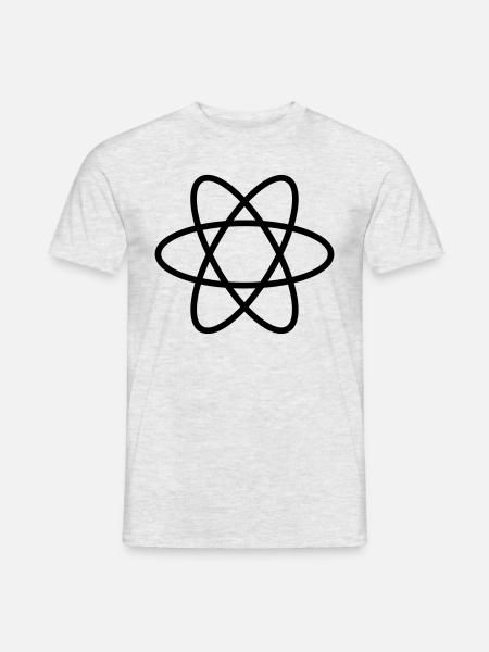 Atom Symbol, Natur, Erde, Welt, Planet, Zeichen - Männer T-Shirt - Grau meliert