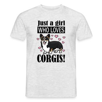 Corgi - Men's T-Shirt - heather grey - Front - AI Model Male 178 dark (178cm)