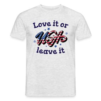 Aimez-le ou laissez-le drapeau des États-Unis Amérique - T-shirt homme - gris chiné - Devant - AI Model Male 178 dark (178cm)