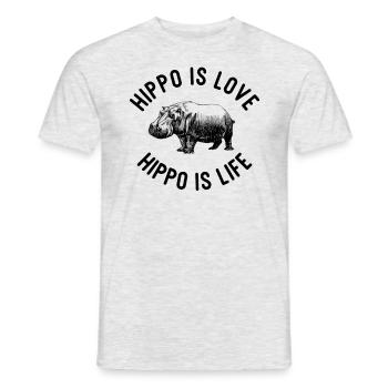 herbivore hippo hippo hippo be you yourself - Men's T-Shirt - heather grey - Front - AI Model Male 178 dark (178cm)