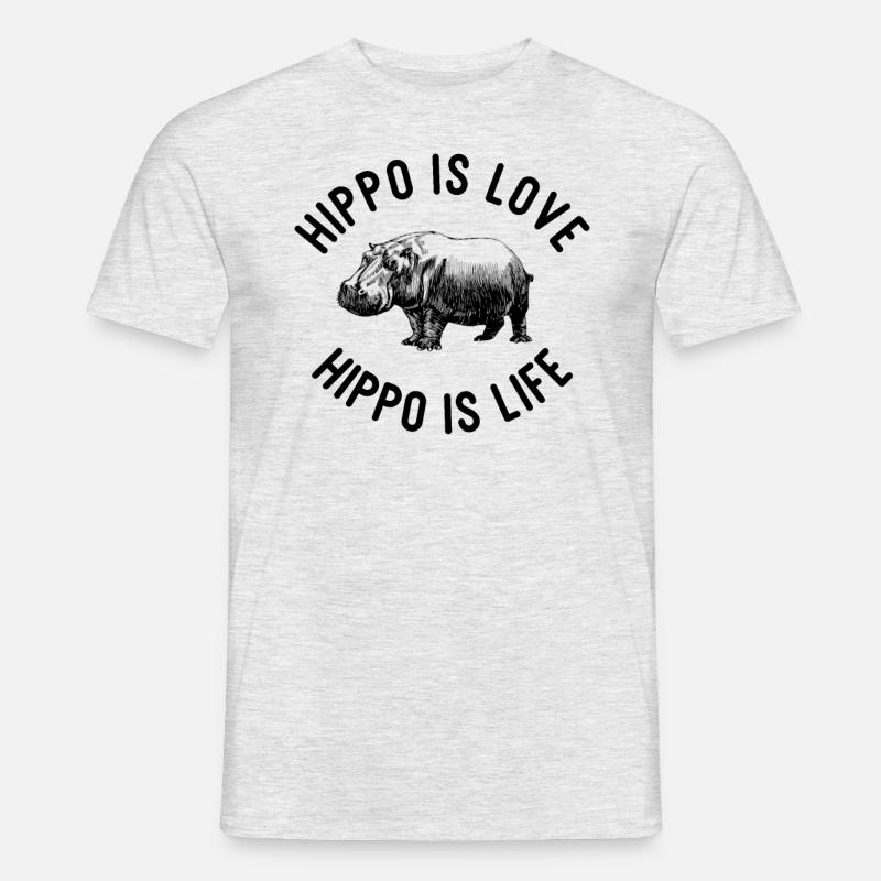 herbivore nilpferd flusspferd hippo sei du selbst - Männer T-Shirt - Grau meliert