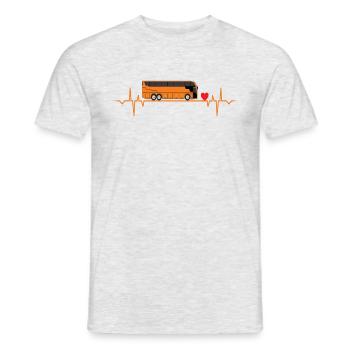 bus buses bus driver travel heartbeat travel holiday - Men's T-Shirt - heather grey - Front - AI Model Male 178 dark (178cm)