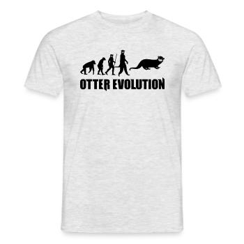 c’est evolution otters loutre de mer loutre - T-shirt homme - gris chiné - Devant - AI Model Male 178 dark (178cm)