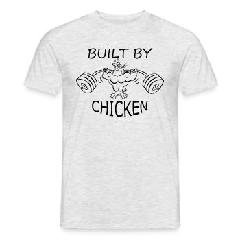 Built by chicken dumbbell gym - Men's T-Shirt - heather grey - Front - AI Model Male 178 dark (178cm)