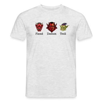 Fiend, Démon, Démon, Troll, Subtil Anti- - T-shirt homme - gris chiné - Devant - AI Model Male 178 dark (178cm)