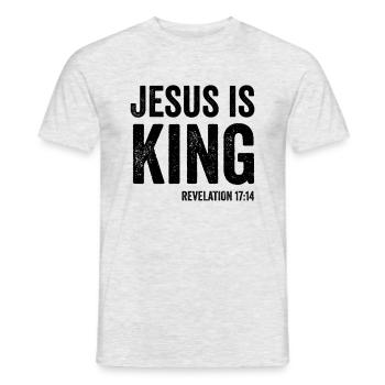 Jesus is King Revelation 17:14 Christian Gla - Men's T-Shirt - heather grey - Front - AI Model Male 178 dark (178cm)