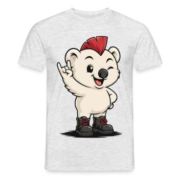 Punk Icebear - Männer T-Shirt - Grau meliert - Vorne - AI Model Male 178 dark (178cm)