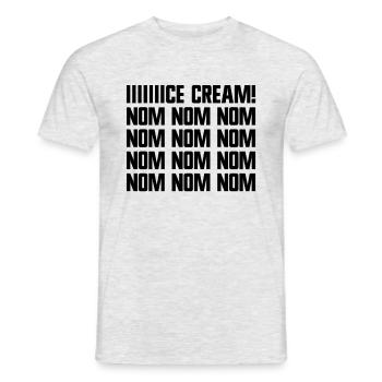 Eiscreme Nom Nom Nom Eisesser Eiscreme - Männer T-Shirt - Grau meliert - Vorne - AI Model Male 178 dark (178cm)