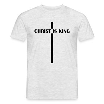 Christ is King Christian Faith Church Chri - T-shirt homme - gris chiné - Devant - AI Model Male 178 dark (178cm)