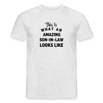 Voici à quoi ressemble un grand gendre - T-shirt homme - gris chiné - Devant - AI Model Male 178 dark (178cm)