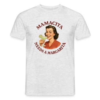 Mamacita braucht eine Margarita - Männer T-Shirt - Grau meliert - Vorne - AI Model Male 178 dark (178cm)