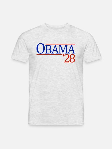 Obama '28 Obama 2028 Präsident Barack Obama 2028 - Männer T-Shirt - Grau meliert