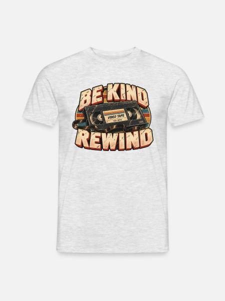 Be Kind Rewind – Vintage-VHS - Männer T-Shirt - Grau meliert