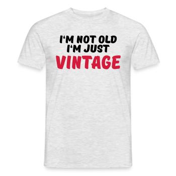 I'm not old, I'm just vintage - Männer T-Shirt - Grau meliert - Vorne - AI Model Male 178 dark (178cm)