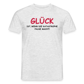 Glück ist... - Männer T-Shirt - Grau meliert - Vorne - AI Model Male 178 dark (178cm)