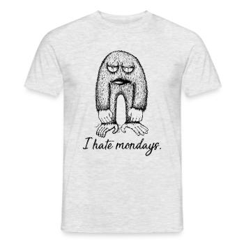 I hate mondays | I hate mondays - Men's T-Shirt - heather grey - Front - AI Model Male 178 dark (178cm)