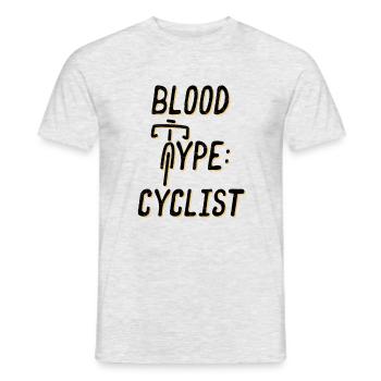 TYPE DE SANG: CYCLISTE RACING VÉLO T-SHIRT - T-shirt homme - gris chiné - Devant - AI Model Male 178 dark (178cm)