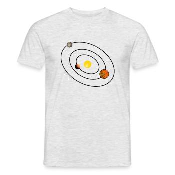 sonnensystem basketball planet - Männer T-Shirt - Grau meliert - Vorne - AI Model Male 178 dark (178cm)