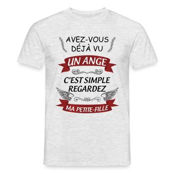 Petite-fille à papy Idée Cadeau Pour Papi Fier - T-shirt homme - gris chiné - Devant - AI Model Male 178 dark (178cm)