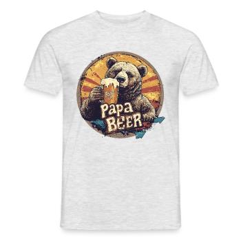Papa beer - Männer T-Shirt - Grau meliert - Vorne - AI Model Male 178 dark (178cm)