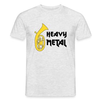 Drôle de design de ténor, heavy metal, musique de soufflage - T-shirt homme - gris chiné - Devant - AI Model Male 178 dark (178cm)
