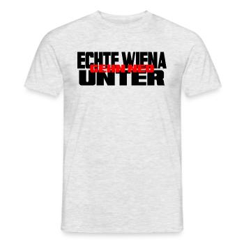 Echte Wiener gehen nicht unter Mundl Bier Sackbaue - Männer T-Shirt - Grau meliert - Vorne - AI Model Male 178 dark (178cm)